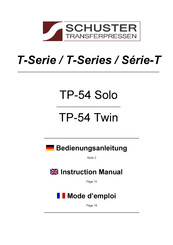 SCHUSTER TP-54 Twin Mode D'emploi