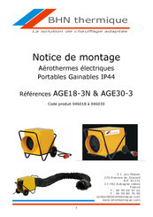 BHN Thermique AGE18-3N Notice De Montage