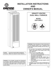 Empire Heating Systems GWT-50W-2 Instructions D'installation Et Manuel Du Propriétaire