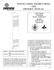 Empire Heating Systems FAW-40-1IP Instructions D'installation Et Manuel Du Propriétaire