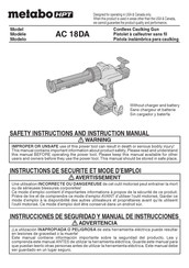 Metabo HPT AC 18DA Instructions De Sécurité Et Mode D'emploi
