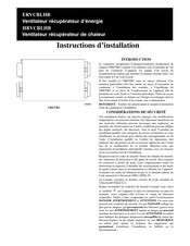 Carrier HRVCRLHB1200 Instructions D'installation