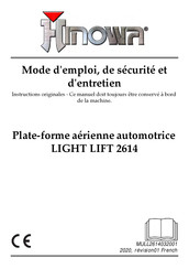 Hinowa LIGHT LIFT 2614 Mode D'emploi Et De Sécurité