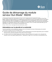 Sun Microsystems Sun Blade X6240 Guide De Démarrage