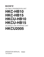 Sony HKCU-HB15 Mode D'emploi