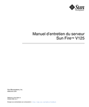 Sun Microsystems Fire V125 Manuel D'entretien