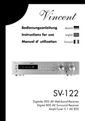 VINCENT SV-122 Manuel D'utilisation