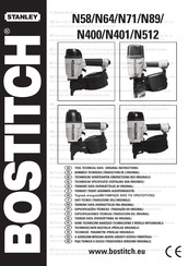 Stanley BOSTITCH N400 Données Techniques