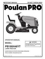 Poulan Pro PB195H46YT Manuel De L'opérateur