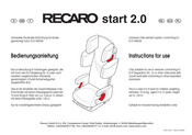 RECARO start 2.0 Instructions D'utilisation