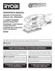 Ryobi S630D Manuel D'utilisation