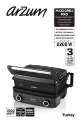 Arzum MAXI GRILL PRO AR2048-INX Notice D'utilisation