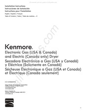 Kenmore W10562379A Instructions Pour L'installation