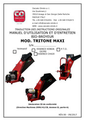 Ceccato Olindo TRITONE MAXI TRIPHASE 400V Manuel D'utilisation Et D'entretien