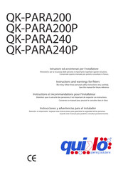 quiko QK-PARA200P Instructions Et Recommandations Pour L'installateur